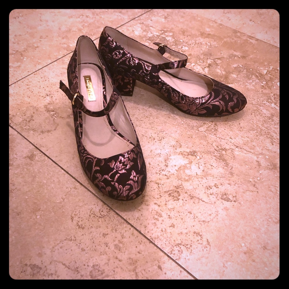 Purple floral heels